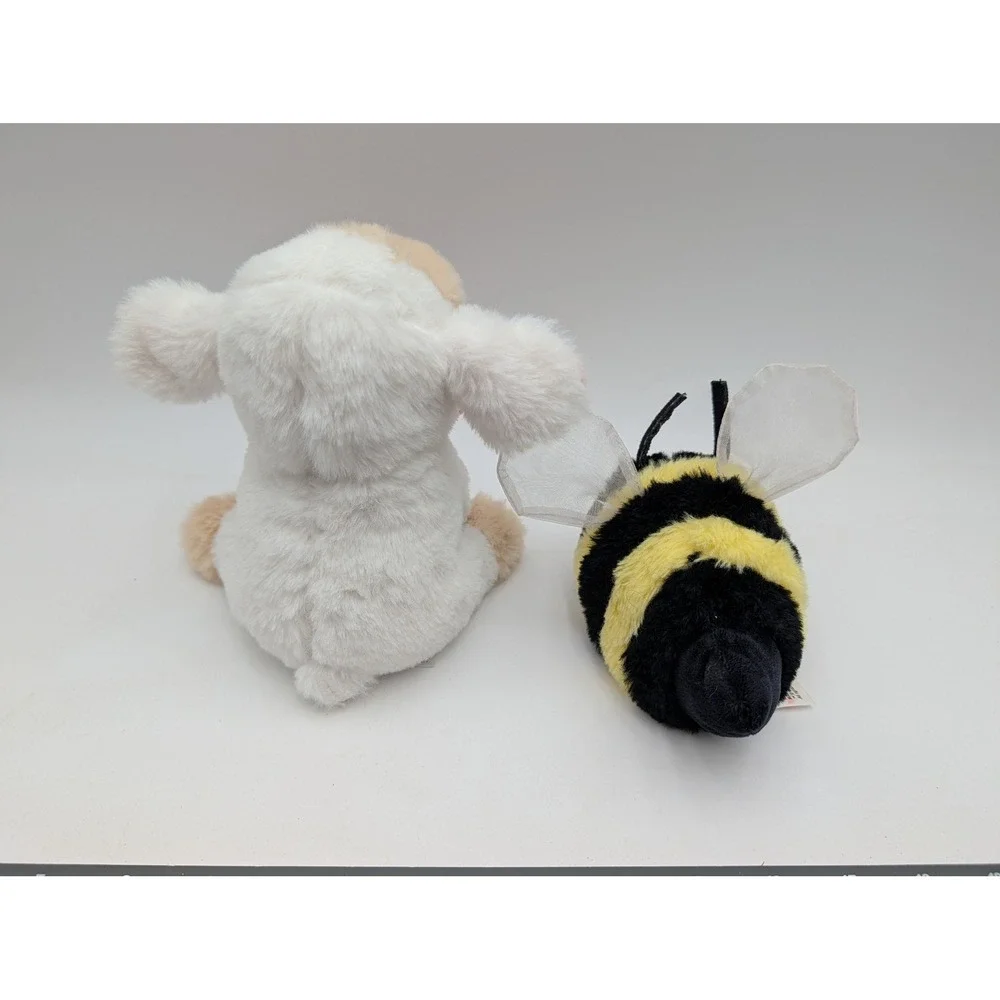 Ganz Plush Stuffed‎ Animal Lot Lamb Bee White Yellow Wool Ewe Be Mine Heart